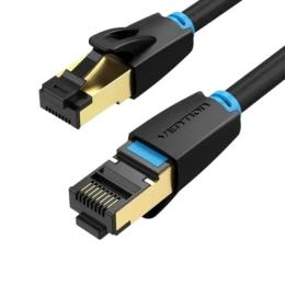 Патч-корд 10м, S/FTP cat 8 RJ-45 black Vention (IKABL)