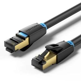 Патч-корд 15м, S/FTP cat 8 RJ-45 black Vention (IKABN)