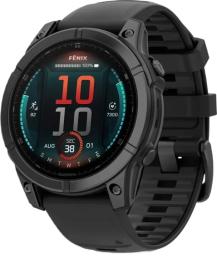 Смарт-годинник Garmin Fenix E 47mm AMOLED Slate Gray Steel with Black Silicone Band (010-03025-03/01)