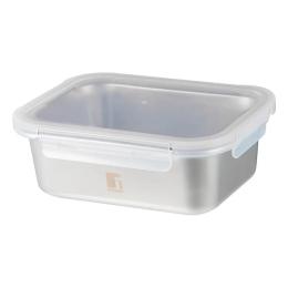 Контейнер для зберігання з нержавіючої сталі Bergner Go Lovers, 1,8 л, прямокутний (BG-36312-GY)