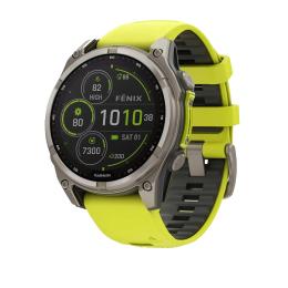 Смарт-годинник Garmin Fenix 8 47mm Solar Sapphire Titanium w. Amp Yellow/Graphite Silicone Band (010-02906-20/21)