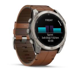 Смарт-годинник Garmin Fenix 8 51mm AMOLED Sapphire Сarbon Gray DLC w. Chestnut Leather Band (010-02905-40)