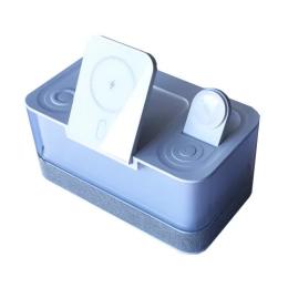 Зарядна станція/колонка 5 IN1 R8 iPhone, iWatch, AirPods,Alarm Clock, LED LAMP ORIGINAL White