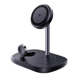 Бездротовий зарядний пристрій Baseus EnerFill FS41 3-in-1 Wireless Charging Stand Black (P10281904123-01)