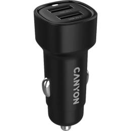 Автомобільний адаптер для телефона Canyon OnDrive 24 24W Black (CNE-CCABR2AA)