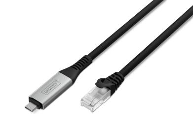 Дата-кабель Digitus AK-300601-020-S USB-C (тато)  -  RJ45 (тато), 2m Black