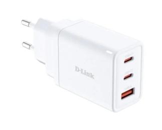 Адаптер живлення для телефона D-Link DCP-651 65Вт GaN 2хUSB-С, 1xUSB-A White