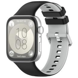 Ремінець для смарт-годинника ArmorStandart Silicone для Huawei Watch Fit 3/4 /4 Pro Black Gray (ARM89072)