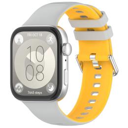 Ремінець для смарт-годинника ArmorStandart Silicone для Huawei Watch Fit 3/4 /4 Pro Gray Yellow (ARM89073)
