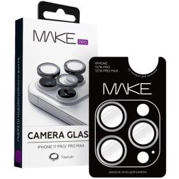 Захисне скло для камери Make Apple iPhone 17 Pro/Pro Max Camera Glass Titanium (MGC-AI17P/PMTM)