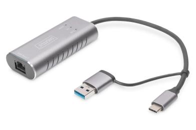 Перехідник Digitus USB-C/USB 3.0 (тато) - 2.5 Gbps Ethernet (мама) (DN-3028)