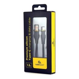 Дата-кабель Cablexpert Premium Silicon USB Type-A (тато)  -  USB Type-C (тато), 1.5 м Black (CC-USB2S-AMCM-1.5M-BK)