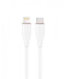 Дата-кабель Cablexpert Premium Silicon USB Type-C (тато)  -  Lightning (тато), 1.5 м White (CC-USB2S-CM8PM-1.5M-W)