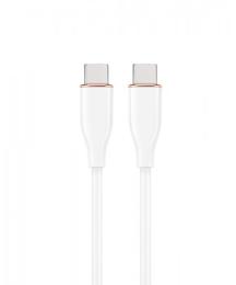 Дата-кабель Cablexpert Premium Silicon USB-C (тато)  -  USB-C (тато), 1.5 м White (CC-USB2S-CMCM-1.5M-W)