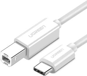Дата-кабель Ugreen US241 USB-C 2.0 (тато)  -  USB-B 2.0 (тато), 1.5m White (40417)