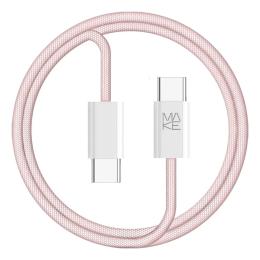 Дата-кабель Make Nylon Type-C (тато)  -  Type-C (тато), 1м Pink 65W (MCB-CN1PK)
