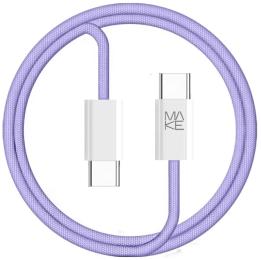 Дата-кабель Make Nylon Type-C (тато)  -  Type-C (тато), 1м Purple 65W (MCB-CN1PL)