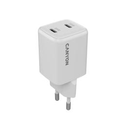 Адаптер живлення для телефона Canyon CU35CC GaN 2xUSB-C 35W White (CNS-CUW35CC)