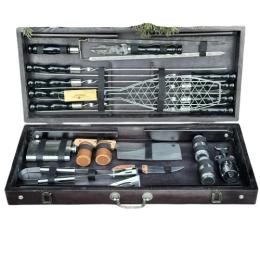 Подарунковий набір шампурів кейс-стіл МЗД Майстер Гриль Чорний