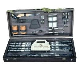 Подарунковий набір шампурів кейс-стіл МЗД Отаман Чорний