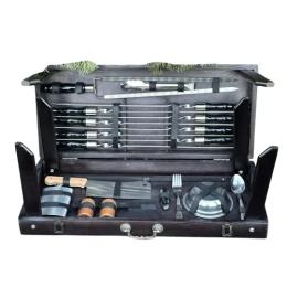 Подарунковий набір шампурів кейс-стіл МЗД Пікнік Чорний