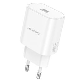 Адаптер живлення для телефона Borofone BA82A Platinum White PD25W (USB Type-C)