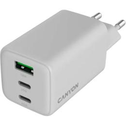 Адаптер живлення для телефона Canyon CU65ACC GaN 65W White (CNS-CUW65ACC)