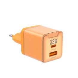 Адаптер живлення для телефона Jellico EU55 USB + PD 33W Orange