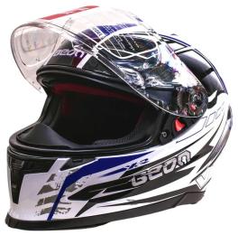 Мотошолом Beon B-503 SINGLE VISOR ANGLE TEAR SHINY розмір L White Black