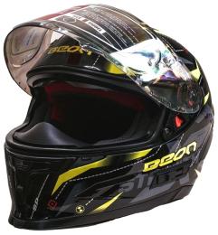 Мотошолом Beon TECH SHINY розмір L Black Yellow