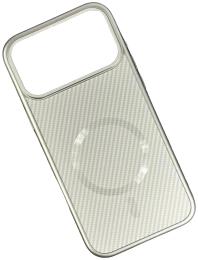 Чохол-накладка Infinity Gloss Elite Carbon with MagSafe для Apple iPhone 17 Pro Max Silver