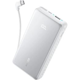 Зовнішній портативний акумулятор Anker Zolo with Built-in USB-C Cable 20000mAh White 22.5W (A110EH21)