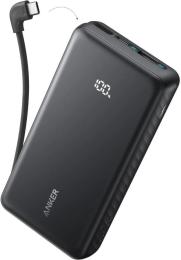 Зовнішній портативний акумулятор Anker Zolo with Built-in USB-C Cable 20000mAh Black 22.5W (A110EH11)