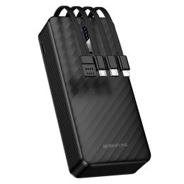 Зовнішній портативний акумулятор Borofone BJ84A Smooth 20000mAh Black with four cables (6941991126178)