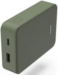 Зовнішній портативний акумулятор HAMA Colour 10 10000mAh Green 15W (00201713)