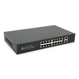Світч Merlion Mini 16 POE 10/100 + 2 RJ45 10/100/1000 Black