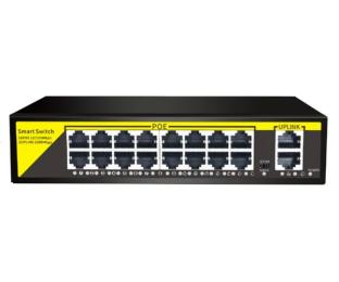 Світч Merlion 16 POE 10/100/1000 + 2 RJ45 10/100/1000 Black