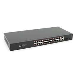Світч Merlion 24 POE + 2 RJ45 + 2 SFP 10/100/1000 Black