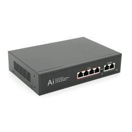 Світч Merlion 4 POE 10/100/1000 + 2 RJ45 10/100/1000 Black