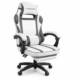 Ігрове крісло ThroneX PVC White Graphite