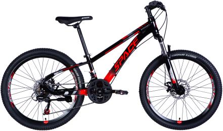 Велосипед SPACE AL 24 MERCURY DD FR рама-11 2026 Black Red (OPS-SP-24-065)