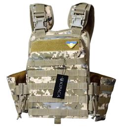 Плитоноска з швидкоскидом та кишенями кордура Kirasa KI1051 Pixel