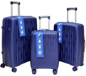 Набір валіз 2E M7979 L+M+S anti theft Dark Blue (2E-PP-M7979-SET3-DB)