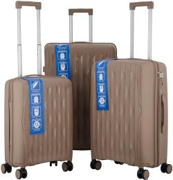 Набір валіз 2E M7979 L+M+S anti theft Khaki (2E-PP-M7979-SET3-KH)