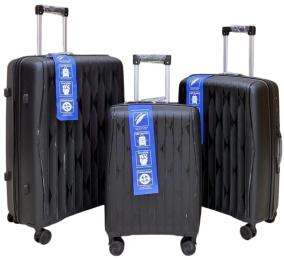 Валіза 2E M7979 L + M + S anti theft Black набір (2E-PP-M7979-SET3-BK)
