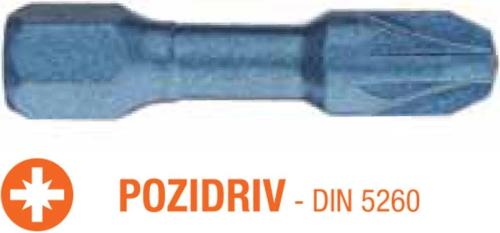 Набір біт USH Blue Shock Pozidriv PZ2 x 30 мм Torsion (UUSE0062461) 5 шт
