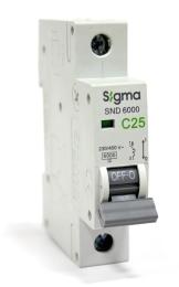 Автоматичний вимикач Sigma 6кА 1P 25А С (6SM125C)