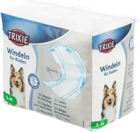 Підгузки Trixie для кобелів поліестер розмір S-M 30-46 см 12 шт (23641)