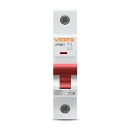 Автоматичний вимикач Videx RS4 Resist 1п 16А 4.5кА тип С White (VF-RS4-AV1C16)