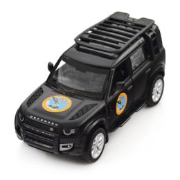 Іграшкова машинка TechnoDrive Шеврони Героїв  -  Land Rover Defender 110  -  ГУР МО Black (250364M)
